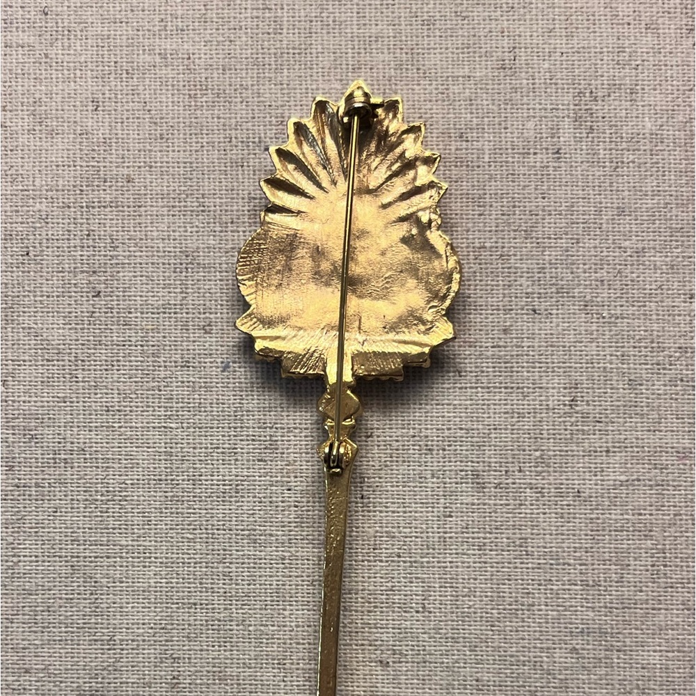 ✨ Unique Vintage Gold & Green Brooch - Picture 7 of 7